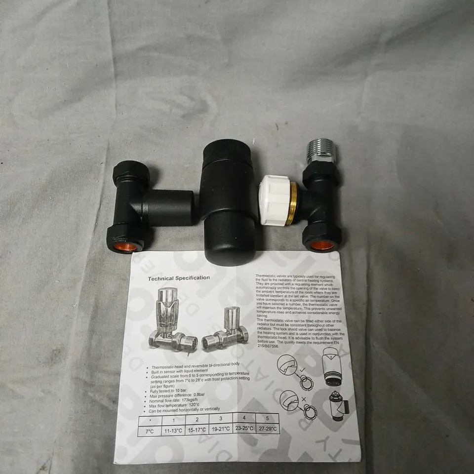 UK RADIATORS TRV PACK STRAIGHT BLACK THERMOSTATIC RADIATOR VALVE