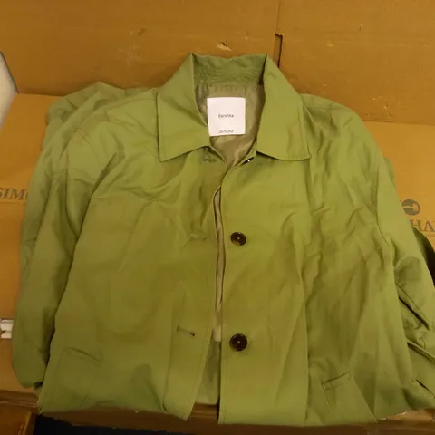 BERSHKA GREEN LONG COAT - SIZE EU M