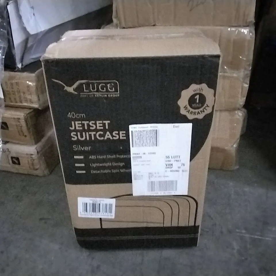 BOXED 40CM JET-SET SUITCASE SILVER