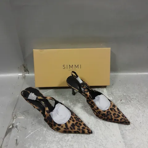 BOXED PAIR OF SIMMI LONDON LEOPARD SAIN LIORRA HEEL UK 5