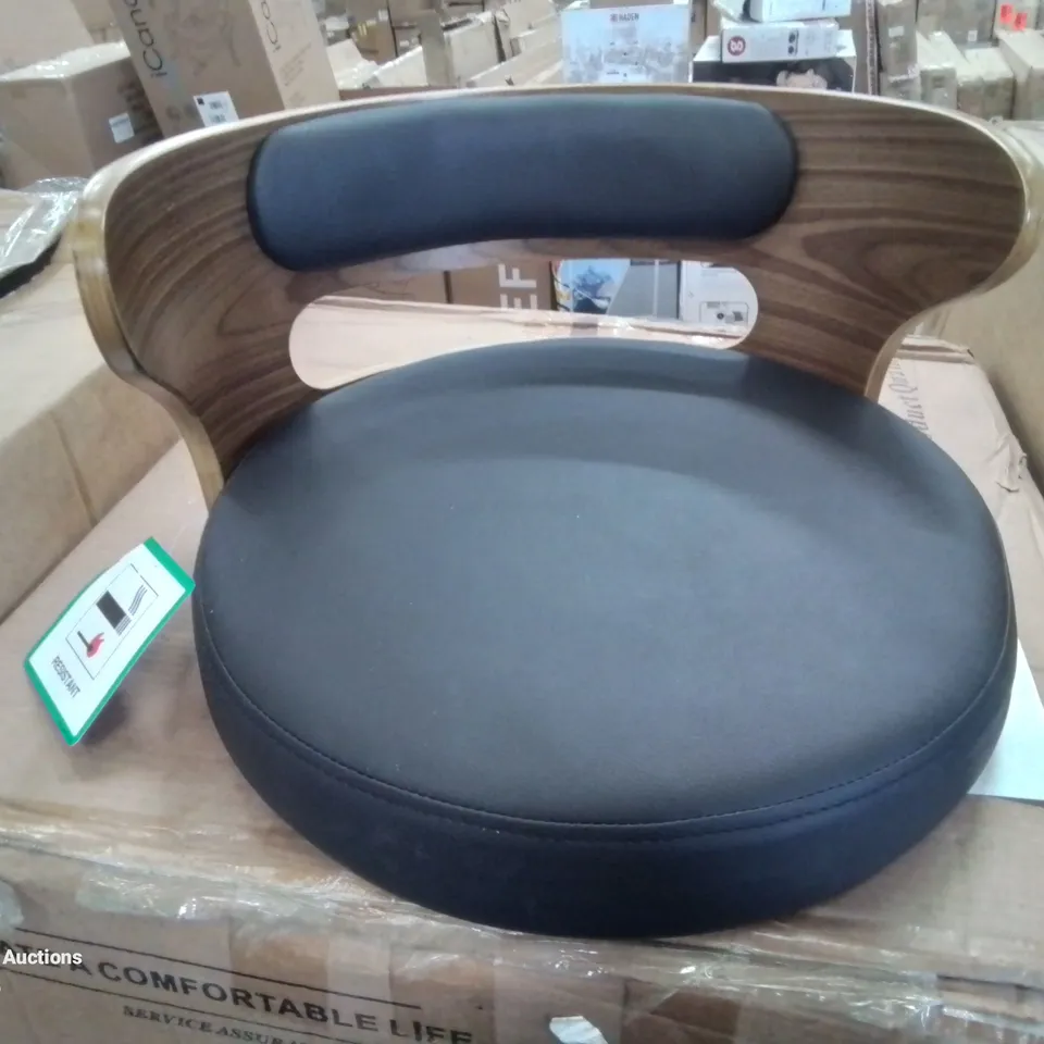 BOXED SET OF 2 BLACK WOODEN BAR STOOLS