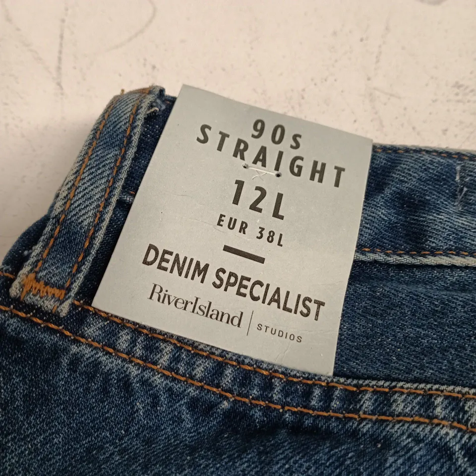 RIVER ISLAND DENIM JEANS 90S STRAIGHT UK 12L