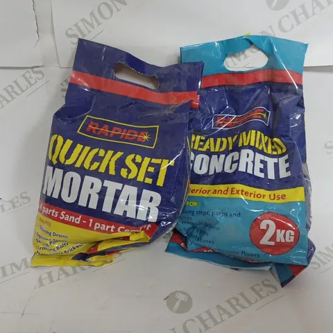 BOX OF 4 RAPIDE QUICK SET MORTAR & READY MIX CONCRETE