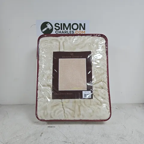 GAVENO CAVAILIA EMBOSSED HEAVY BLANKET 4KGS 200 X 240CM CREAM