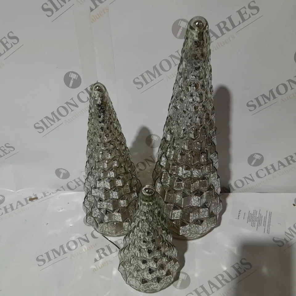 ALISON CORK SET OF MERCURY GLASS TREES