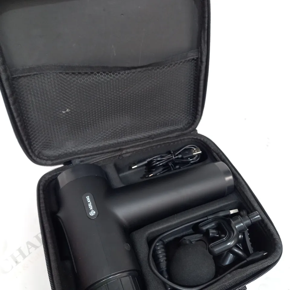BOXED AERLANG MASSAGER GUN WITH ATTACHMENTS