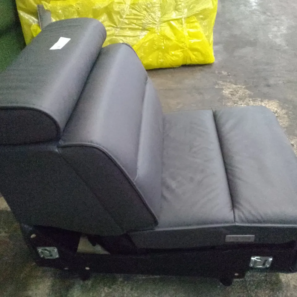 DESIGNER DARK GREY LEATHER ARMLESS SOFA SECTION 