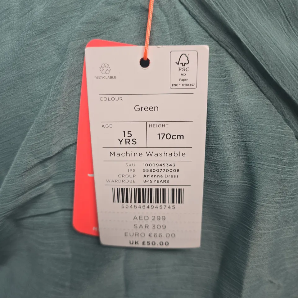 STORM BY MONSOON PROM DRESS IN GREEN - 15 YRS 170CM