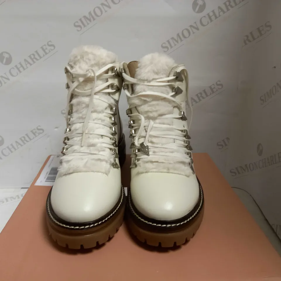 MODA IN PELLE CHIKKARA HIKER BOOTS WHITE LEATHER UK 6