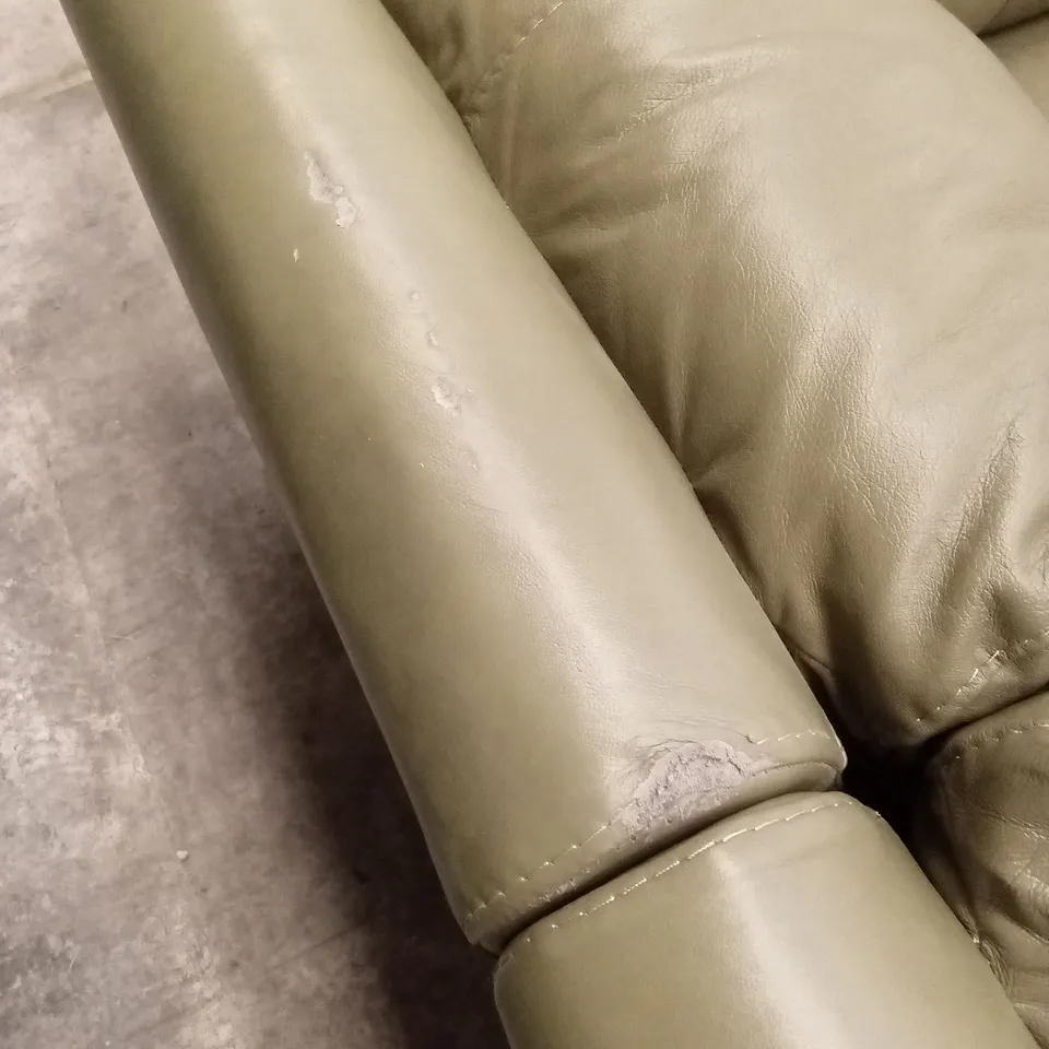 MARLOW ITALIAN LEATHER RIGHT HAND CORNER CHAISE - OLIVE RRP £2399
