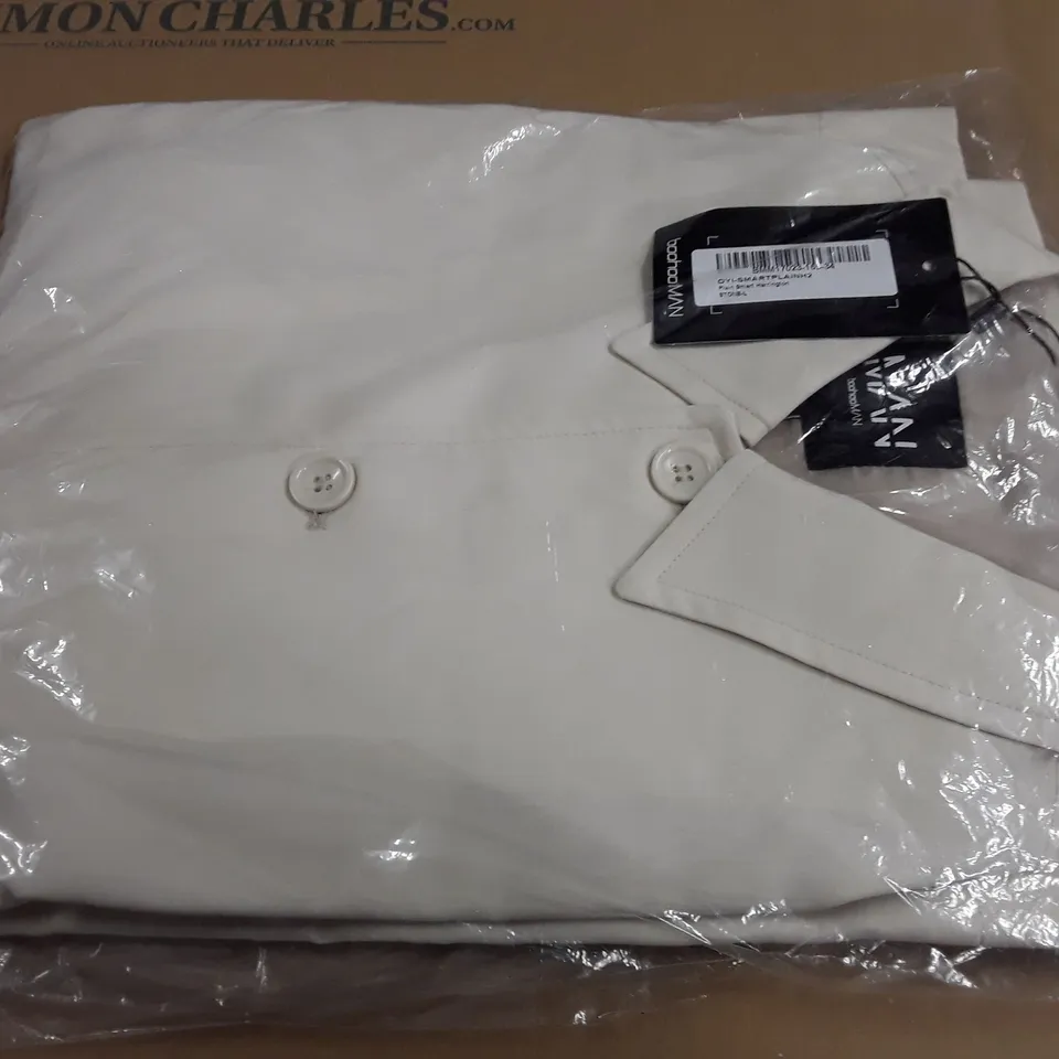 BOOHOO MAN PLAIN SMART HARRINGTON IN STONE - L