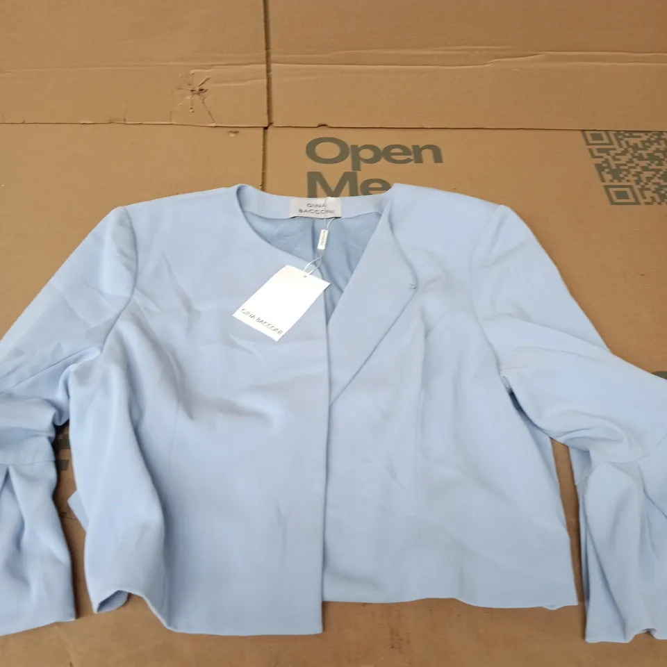 GINA BACCONI WOMEN'S JACKET – STYLE SBE5014, UK SIZE 18, LIGHT BLUE