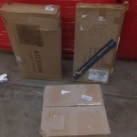 PALLET OF ASSORTED ITEMS INCLUDING NON-WOVEN WARDROBE, SIDE TABLE, STORAGE BOXES