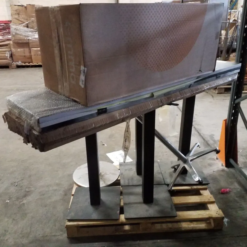 PALLET CONTAINING ASSORTED PRODUCTS INCLUDING BAR TABLE BASES, EMMA MATTRESS & CANVAS PRINTS 