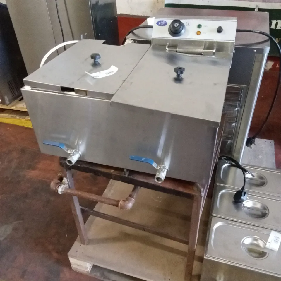 ACE AFD-17SV TWIN TANK ELECTRIC FRYER WITH DRAIN TAP, 17L