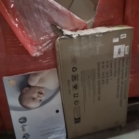 PALLET OF ASSORTED HOUSEHOLD GOODS AND PRODUCTS TO INCLUDE;BABY MAT CHANGER,3PCS BISTRO SET