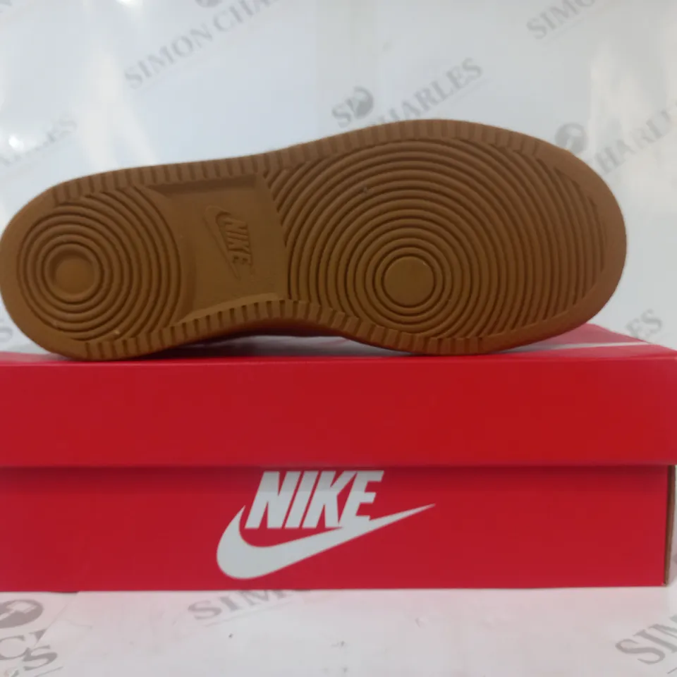 BOXED PAIR OF NIKE COURT VISION SHOES IN WHEAT COLOUR UK SIZE 6