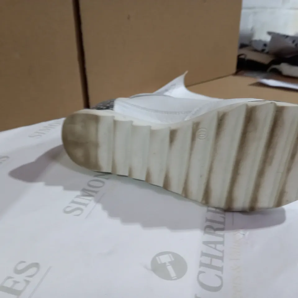 RUTH LANGSFORD WEDGE TRAINER - SILVER -SIZE 7 