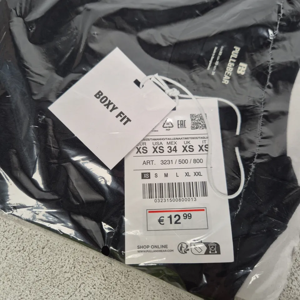 Pull&Bear Boxy Fit T‑Shirt – Black, UK XS