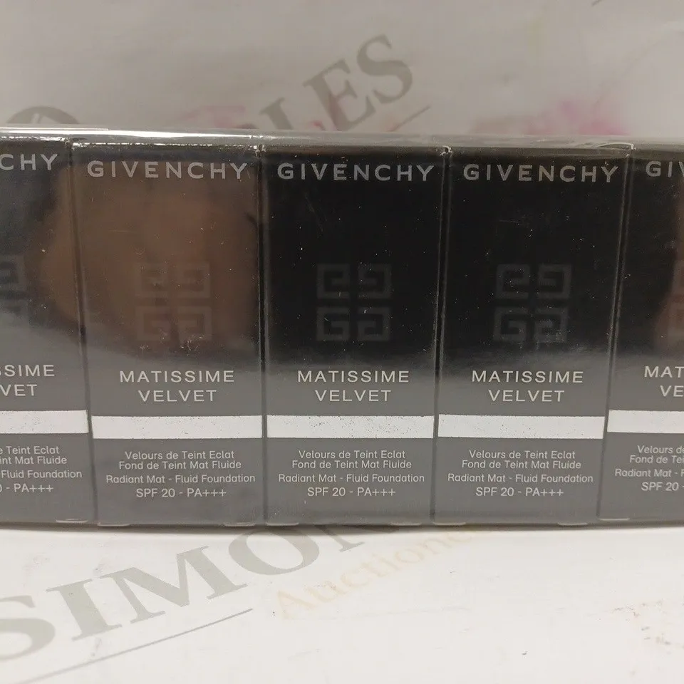 BOX OF APPROX 10 X 5ML GIVENCHY MATISSIME VELVET RADIANT MAT FLUID FOUNDATION #04 MAT BEIGE 