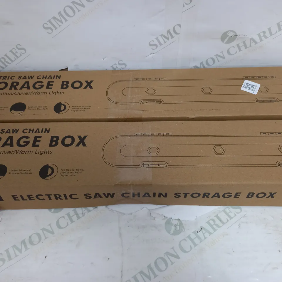 2 X ELECTRIC SAW CHAIN STORAGE BOXES 