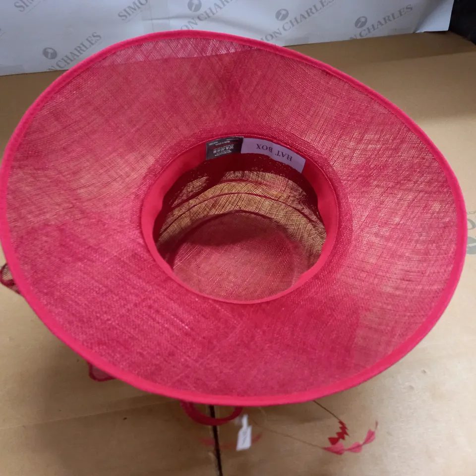 HAT BOX RED EMBELLISHED OCCASIONAL HAT