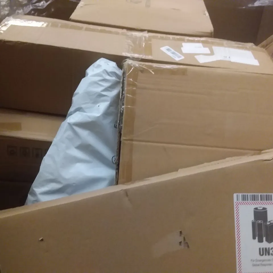 PALLET OF ASSORTED ITEMS INCLUDING BOXED 61 KEY PORTABLE ELECTRONIC KEYBOARD, AKLOT UKULELE, SLEEPING BAG, LEATHER CALF STRAPS, FOLDABLE LED LIGHT BOX
