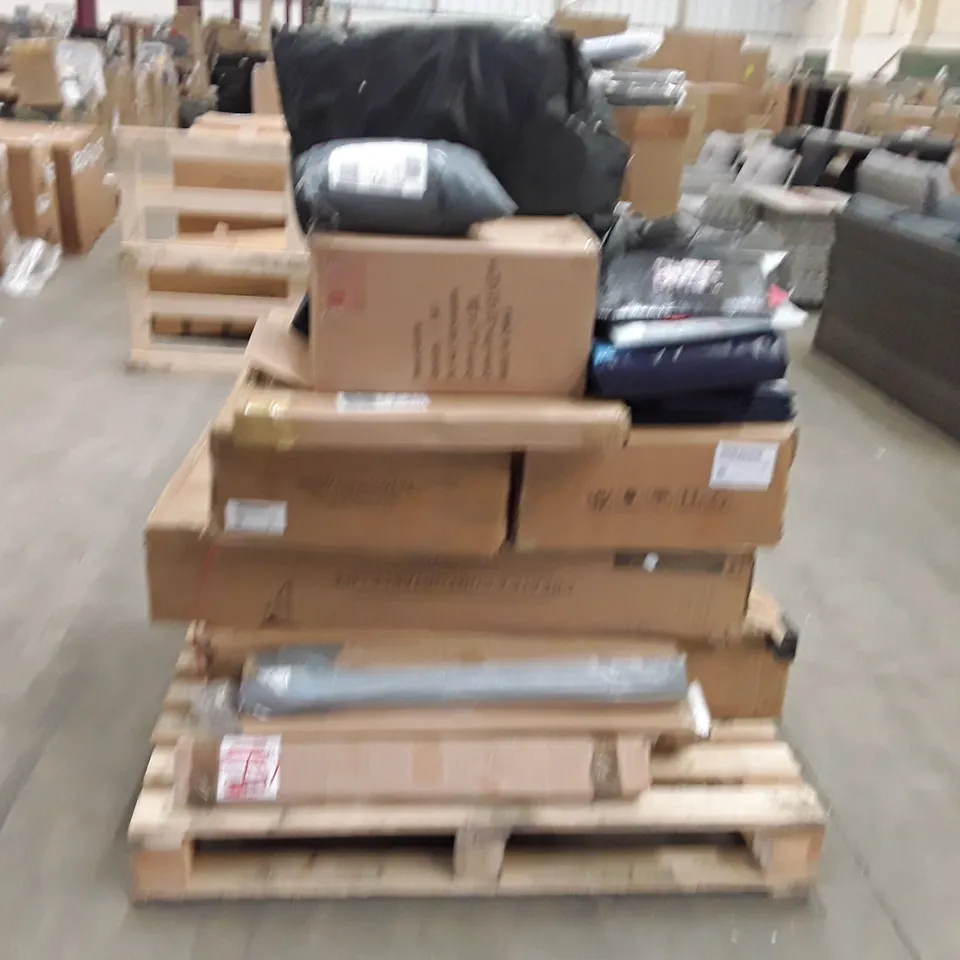 PALLET TO CONTAIN AN ASSORTMENT OF INCOMPLETE FLAT PACK FURNITURE PARTS 