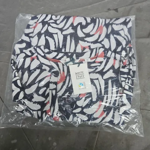 BAGGED WHITE STUFF MARTA TUNIC IN BLUE MULTI - UK 12R