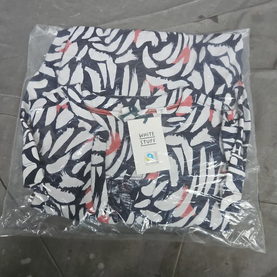BAGGED WHITE STUFF MARTA TUNIC IN BLUE MULTI - UK 12R