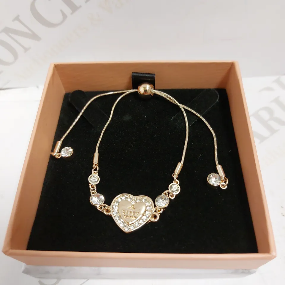 BOXED LIPSY LONDON ROSE GOLD EFFECT BRACELET WITH HEART DETAIL