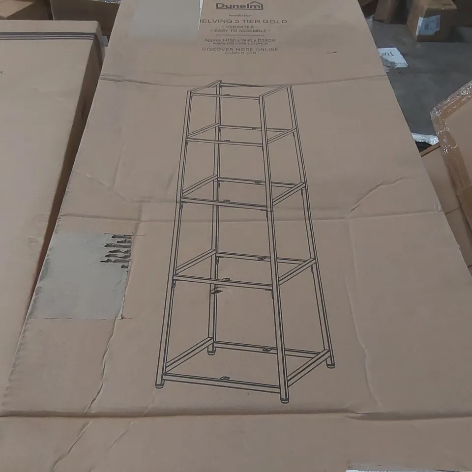 BOXED MODULAR SHELVING 5 TIER - GOLD