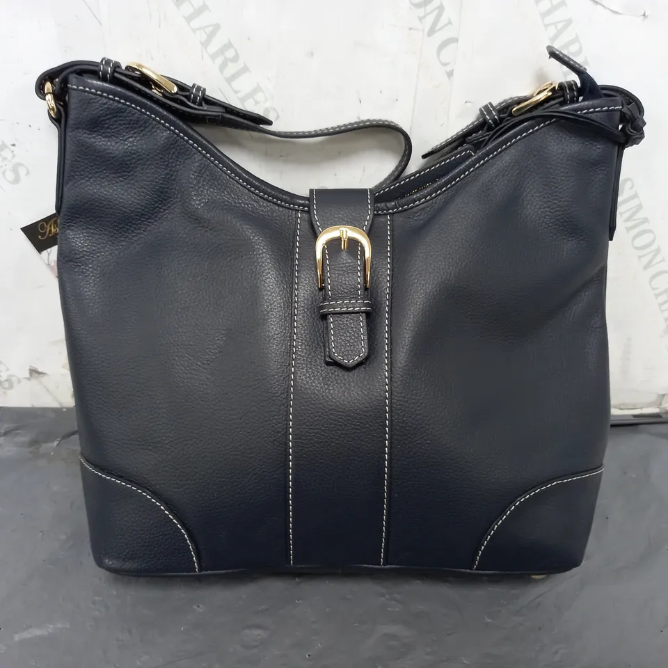 ASHWOOD LEATHER HOBO BAG IN NAVY