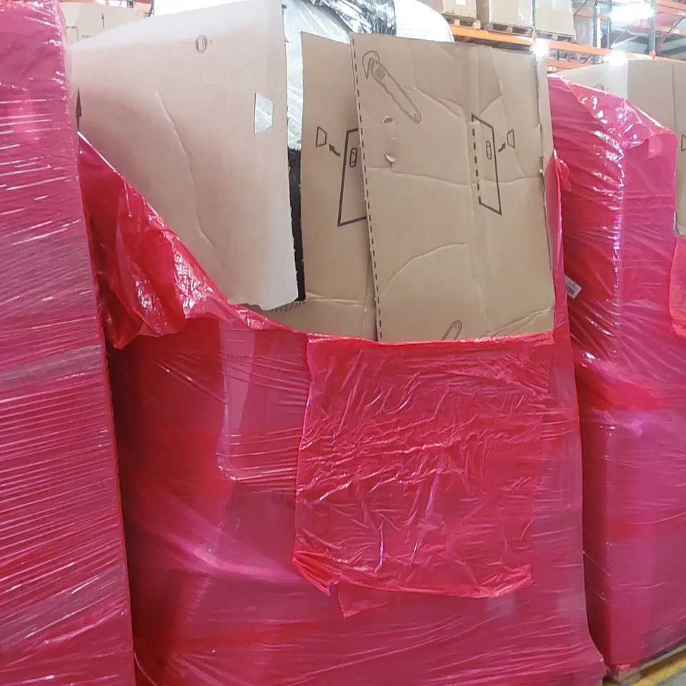 PALLET OF ASSORTED ITEMS INCLUDING: MATTRESS, MASTICATING WHOLE FRUIT JUICER, TURNTABLE WITH BUILT-IN SPEAKERS, CHAIR MAT, SMART AIR PURIFIER ECT