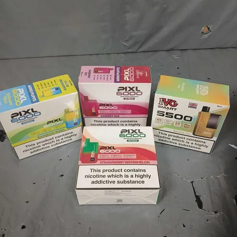 APPROXIMATELY 10 ASSORTED E-CIGARETTE & VAPING MULTIPACKS IN BRANDS TO INCLUDE PIXL, IVG