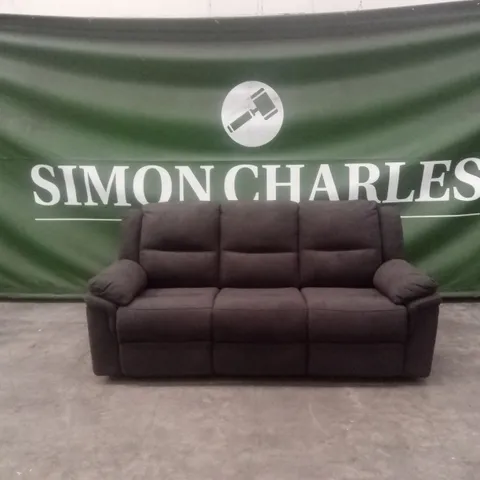 ALBION CHENILLE 3 SEATER HIGH BACK MANUAL RECLINER SOFA - CHARCOAL