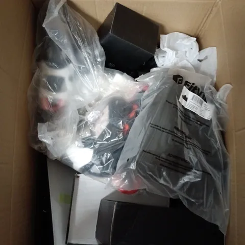 BOX OF APPROXIMATELY 10 PAIRS OF ASSORTED SHOES IN VARIOUS COLOUR, STYLES AND SIZES
