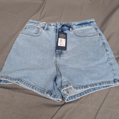 JACK WILLS HIGH RISE DENIM SHORTS IN LIGHT BLUE SIZE 10