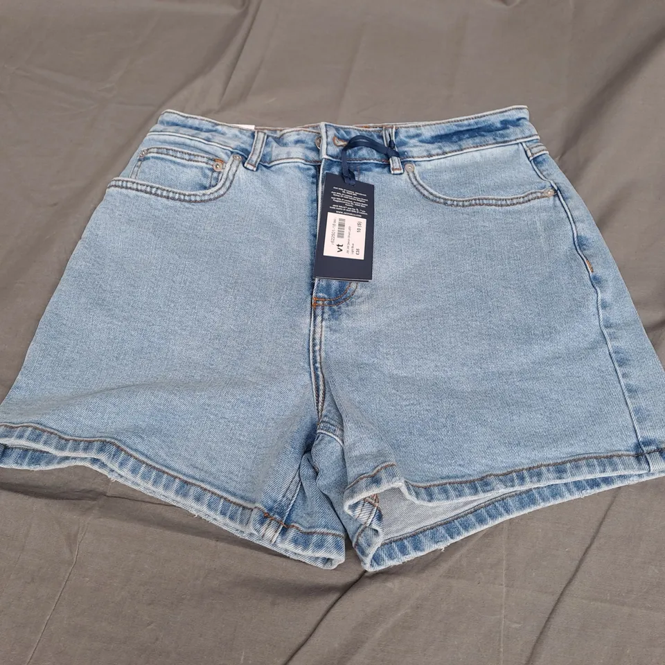 JACK WILLS HIGH RISE DENIM SHORTS IN LIGHT BLUE SIZE 10