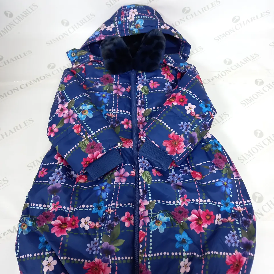GIRLS MONSOON FLORAL PATTERN PADDED COAT SIZE 3-4 YEARS