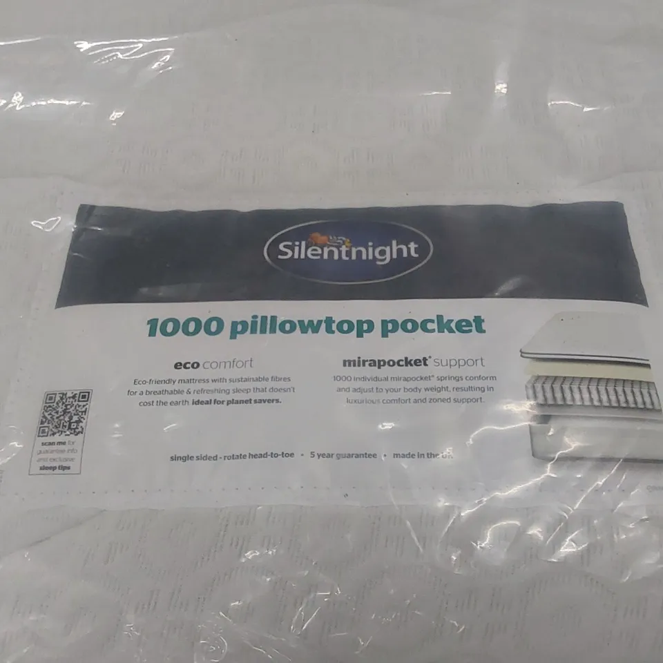 QUALITY BAGGED SILENTNIGHT 5' KING ECO COMFORT PILLOW TOP MATTRESS 