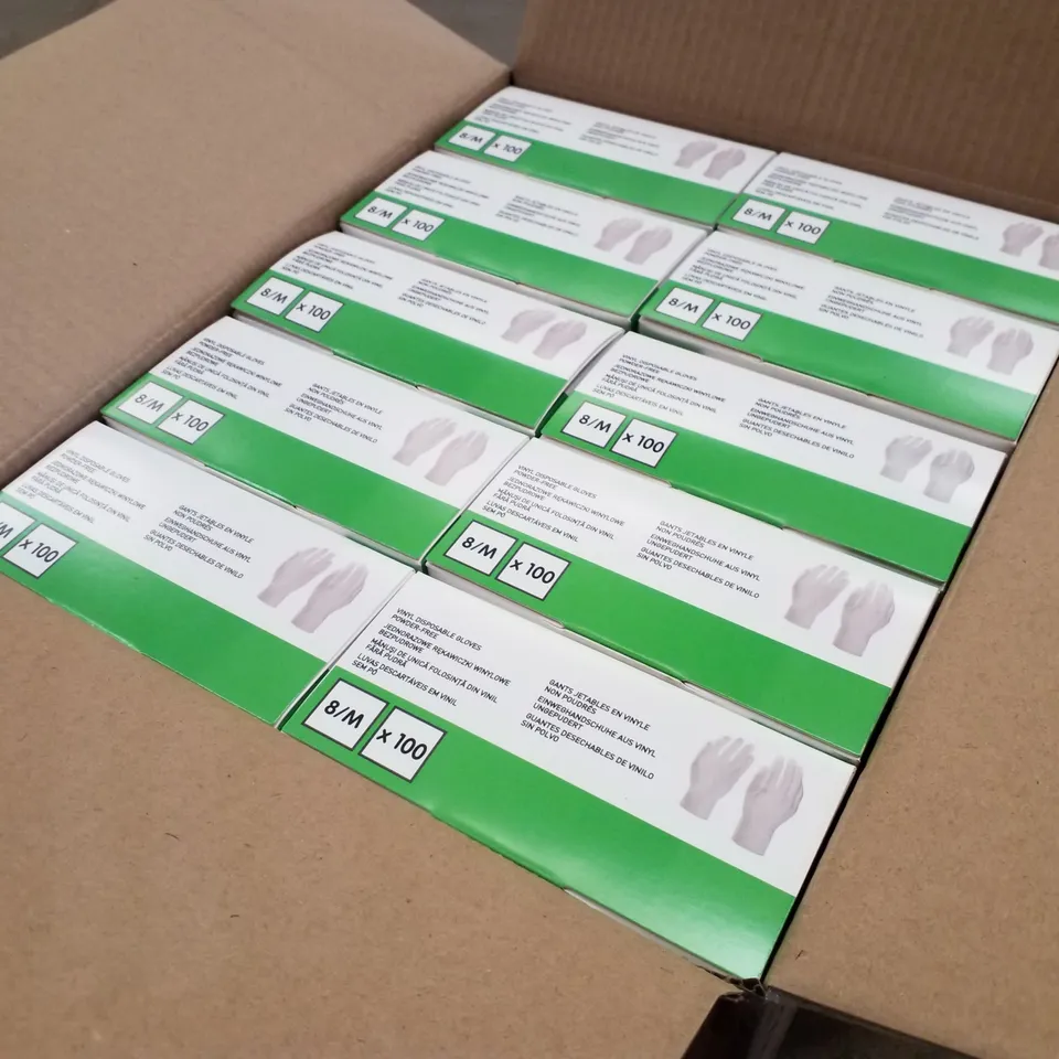PALLET OF APPROXIMATELY 70 INTCO VINYL DISPOSABLE GLOVES 100PK BOXES - MEDIUM