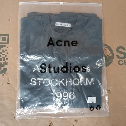 BAGGED ACNE STUDIOS LONG SLEEVE T-SHIRT IN NAVY SIZE SMALL