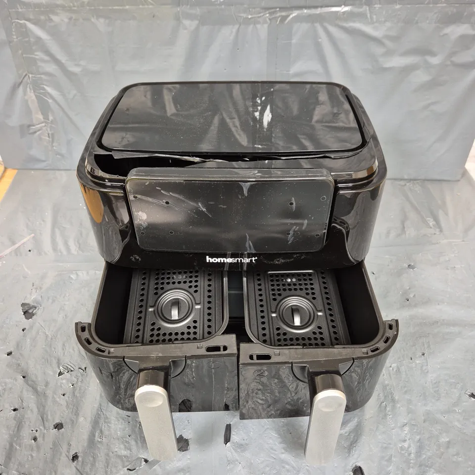 BOXED HOMESMART DUAL BASKET AIR FRYER IN BLACK - COLLECTION ONLY