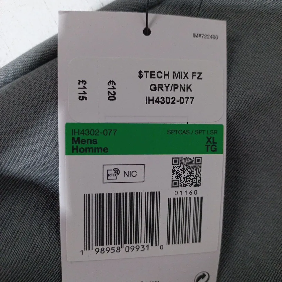 NIKE TECH MIX FZ HOODIE – MEN’S, GREY/PINK, XL (IH4302-077)