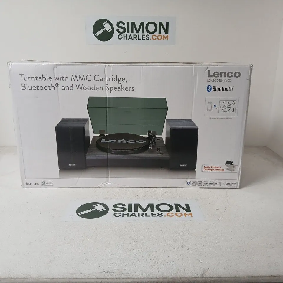 LENCO LS-300BK (V2) TURNTABLE WITH BLUETOOTH – BOXED