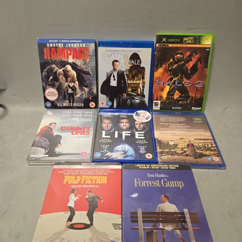 TOTE OF APPROXIMATELY 18 ASSORTED DVD'S TO INCLUDE - CASINO ROYAL 007 , TOM HANKS FORREST GUMP , COUNTY LINES ETC