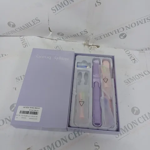 SIMPLY BEAUTY SIMPLY SMILE SONIC TOOTHBRUSH DUO WITH 4 BRUSH HEADS