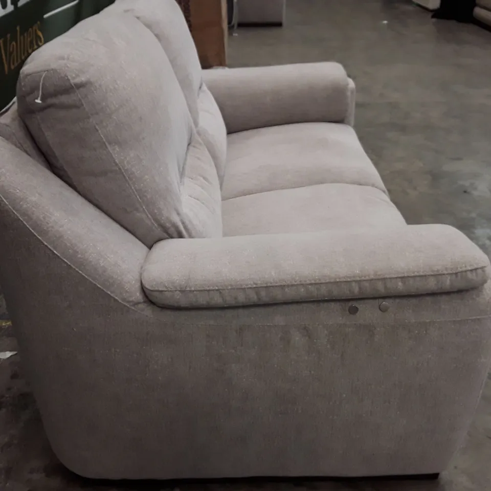 QUALITY ITALIAN DESIGNER AVOLA NEW ELECTRIC RECLINER LOVESEAT - GREY FABRIC