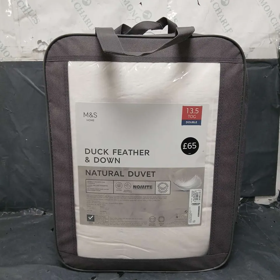 M&S DUCK FEATHER & DOWN NATURAL DUVET - DOUBLE - 13.5 TOG